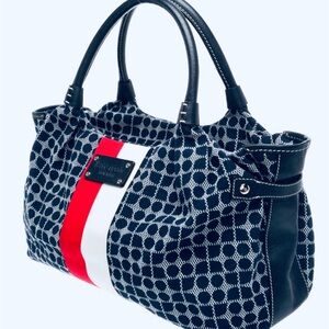 Kate Spade Navy and Red zip top Bag New pristine condition beautiful